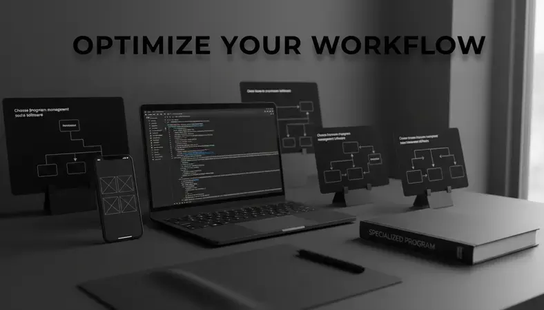 Flowchart showing decision points for choosing between different types of program management software