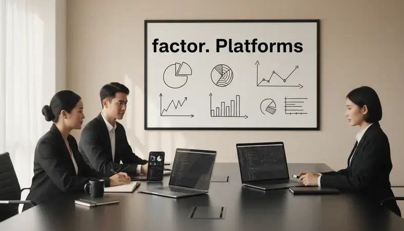 Team meeting discussing platform implementation with charts and graphs on a whiteboard
