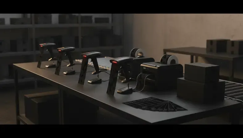 Automated shipping station with barcode scanners and label printers processing e-commerce orders