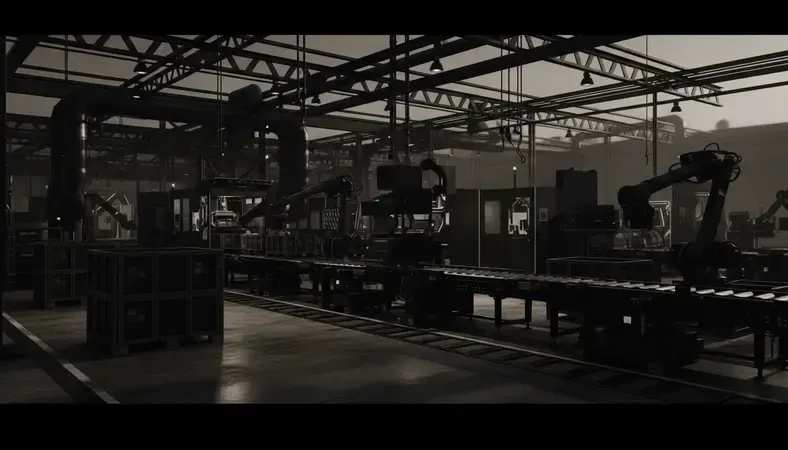 Complex manufacturing facility with inventory tracking and production equipment integration