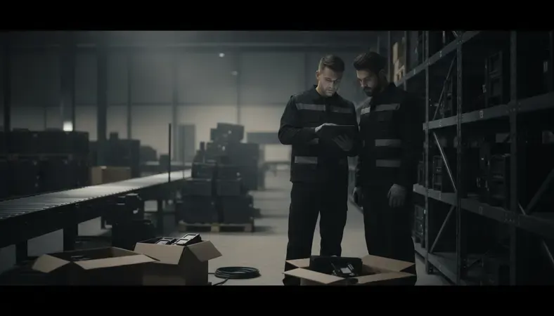 Warehouse workers using digital tablets to access real-time inventory information