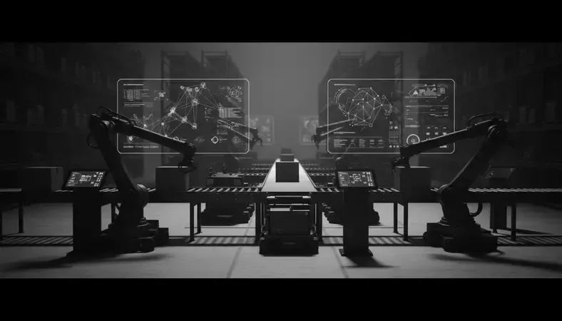 Modern automated warehouse with robotic systems and conveyor belts in operation