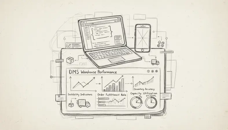 Dashboard showing DMS warehouse performance metrics and scalability indicators