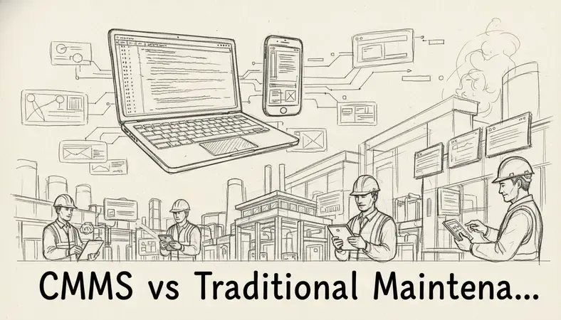 Modern maintenance team using digital tablets and CMMS software in industrial facility
