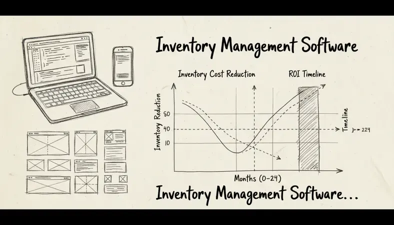 Graph showing inventory cost reduction and ROI timeline over 24 months
