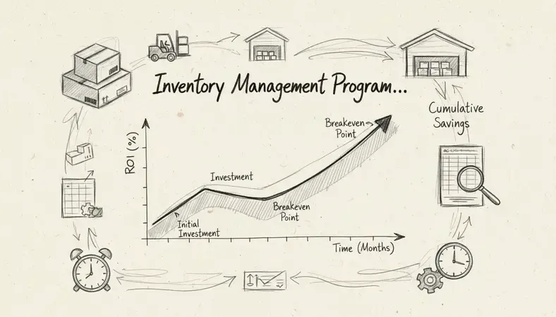 Graph showing typical ROI timeline for inventory management system implementation