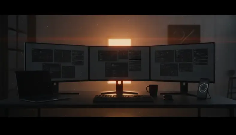 Three computer screens showing different project management software interfaces with team collaboration elements