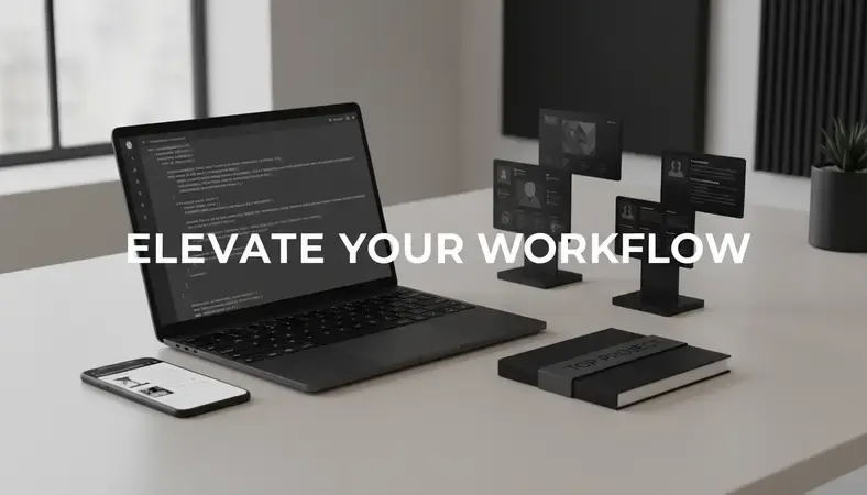 Modern office workspace with multiple screens displaying project management dashboards and team collaboration tools
