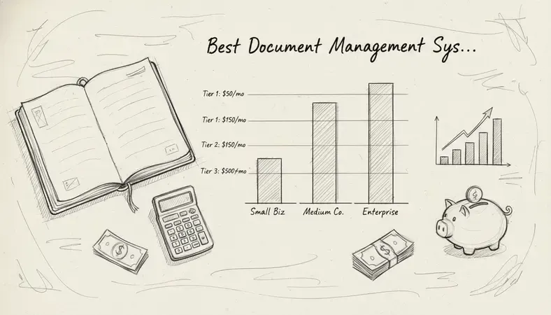 Side-by-side cost comparison chart for document management systems across small, medium, and enterprise tiers